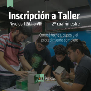 Inscripción a Taller Niveles TPA I a VIII, 2° Cuatrimestre : conocé fechas, cupos y el procedimiento completo
